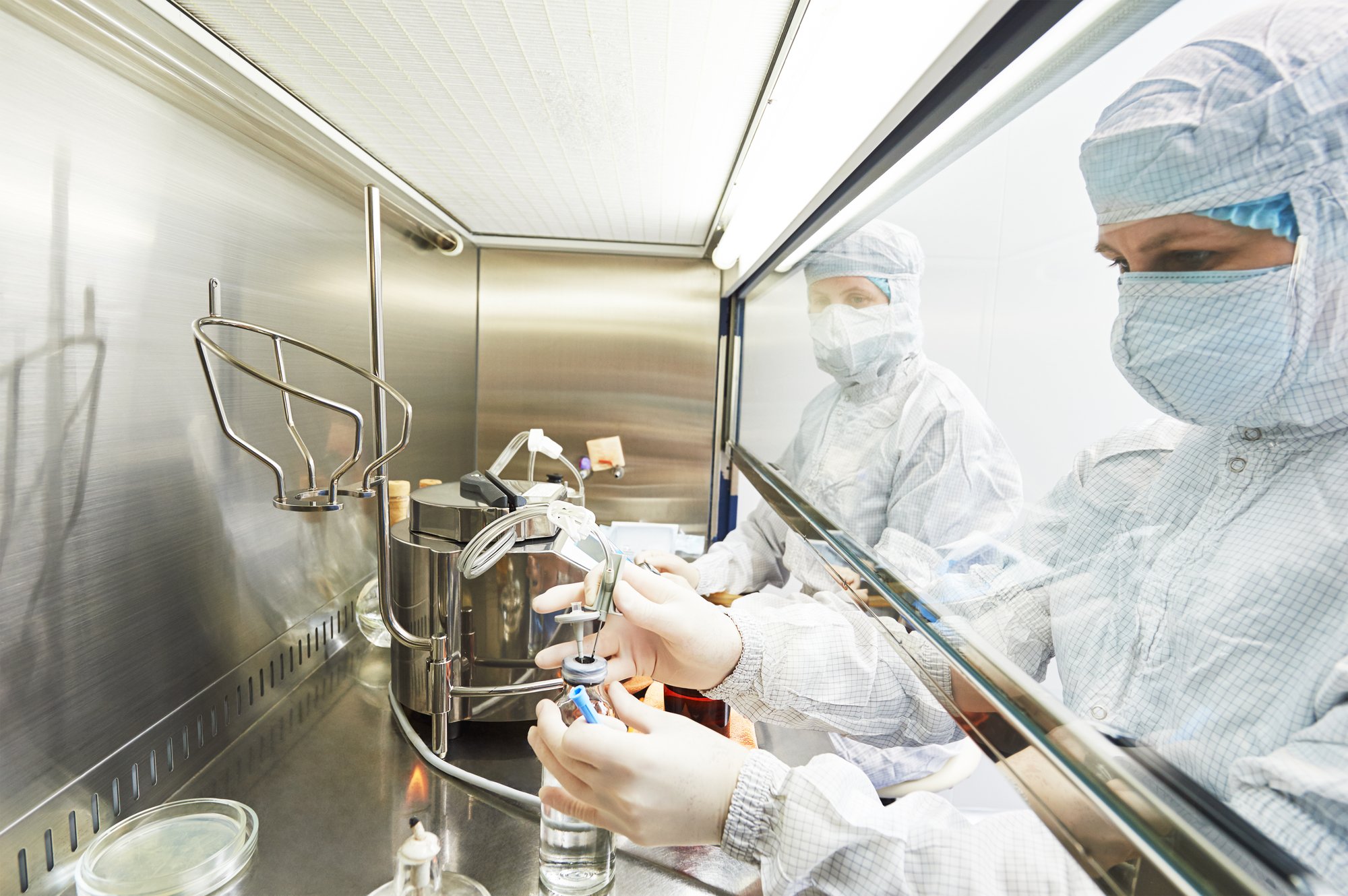sterility test stock in hood